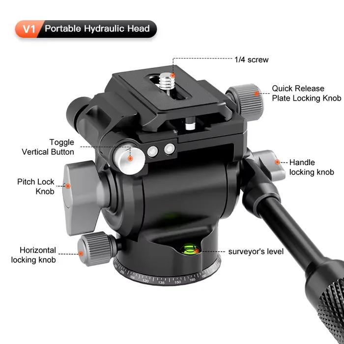 COMAN V1 tête vidéo fluide hydraulique trépied tête Mini trépied Arca suisse Arca plaque de dégageme