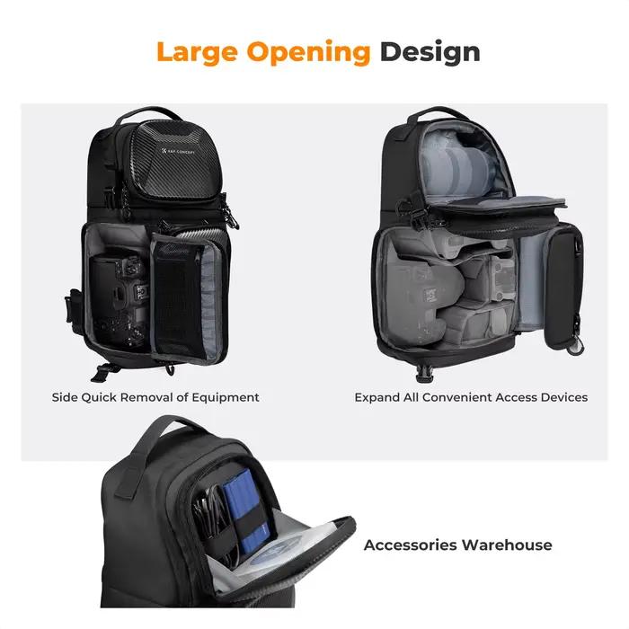 Sac à bandoulière pour appareil photo K&F CONCEPT 10L, sac à dos rigide pour photographes, sac à ban