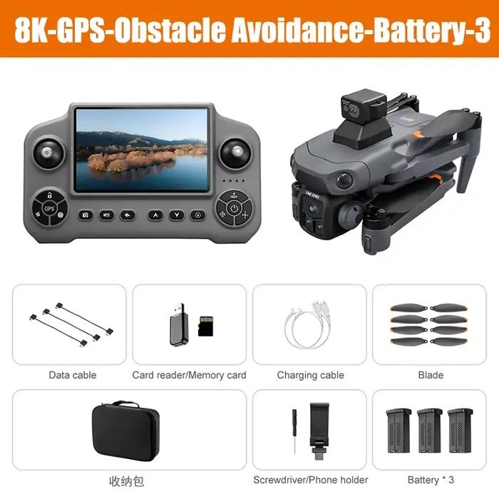 Drone GPS Lenovo V918 MAX 360 ° Drone RC Quadricoptère Professionnel 8K HD avec Évitement d'Obstac