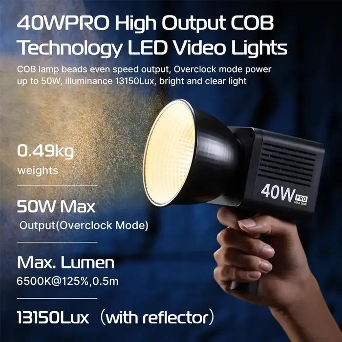 Ulanzi L023 40W Pro lumière vidéo LED Portable bicolore COB lumière de Studio photographique 2500K-6