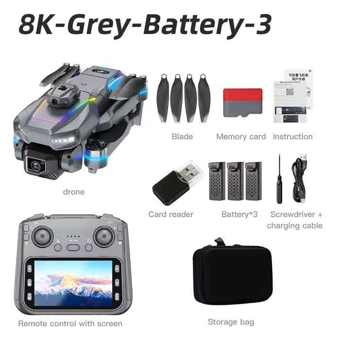 Drone Lenovo 2026 NEW AE19 avec télécommande, évitement d'obstacles, caméra double HD 8K, moteur san