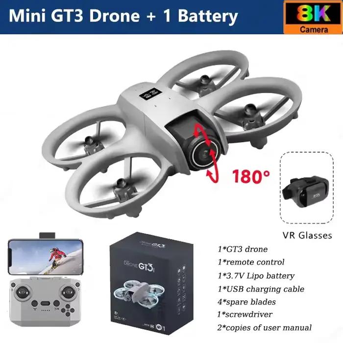 Nouveau mini-drone avec doubles caméras HD 8K, moteurs sans balais, évitement d'obstacles, localisat