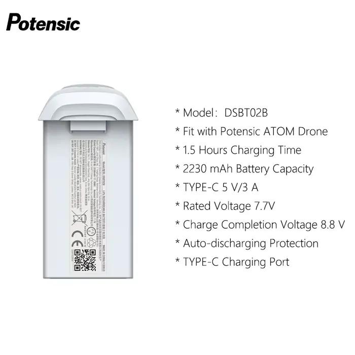 Batterie intelligente d'origine potentielle 2230 mAh pour drone ATOM