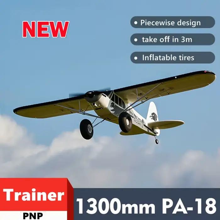 FMSRC RC avion avion 1300MM 1.3M PA-18 J3 Piper Super Cub 3S 5CH avec gyroscope Auto Balance PNP for