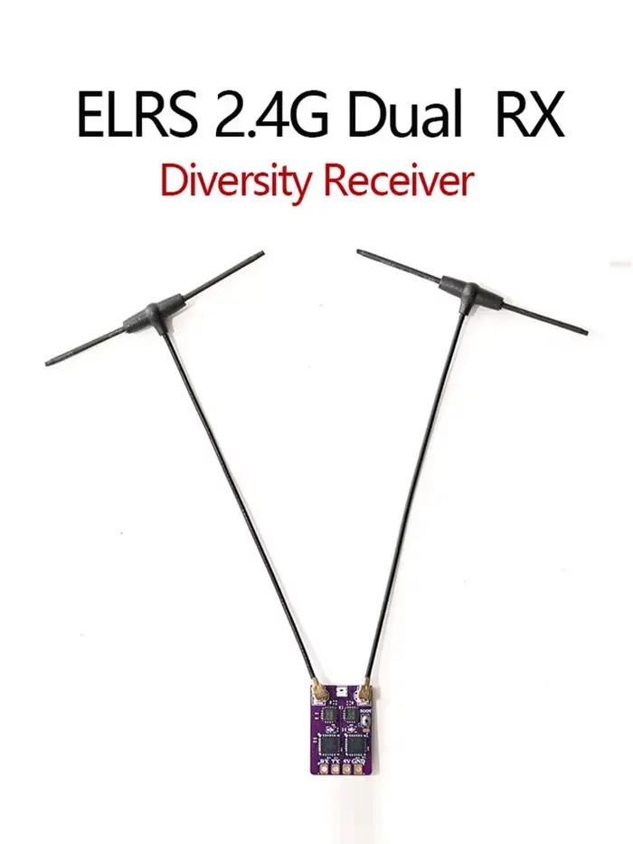ELRS 2.4G Récepteur de diversité double antenne RX TCXO intégré pour FPV Freestyle Remote RC Racing