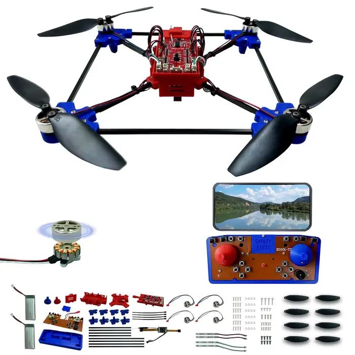 Kit DIY de drone quadricoptère, projet STEM unique, moteur sans balais, vol stationnaire à flux opti