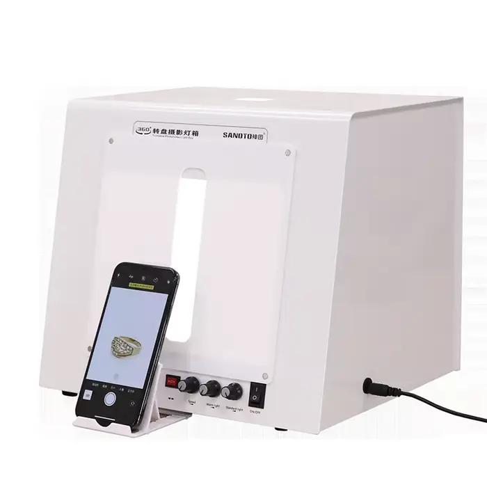 Nouveau SANOTO Photo Studio photographie boîte à lumière Softbox réglable plateau tournant pour bijo