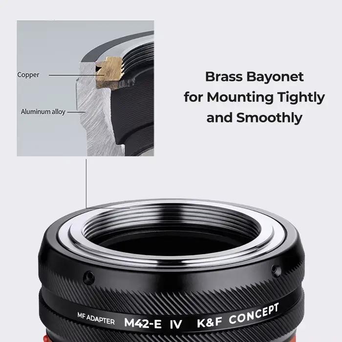 K & F Concept IV Pro adaptateur d'objectif pour appareil photo Sony M42 Nikon F Canon EF objectif po