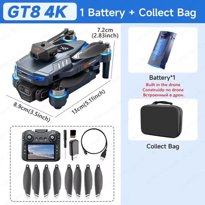 Nouveau Drone GT8 8K professionnel HD double caméra écran à distance 5G WIFI moteur sans brosse évit