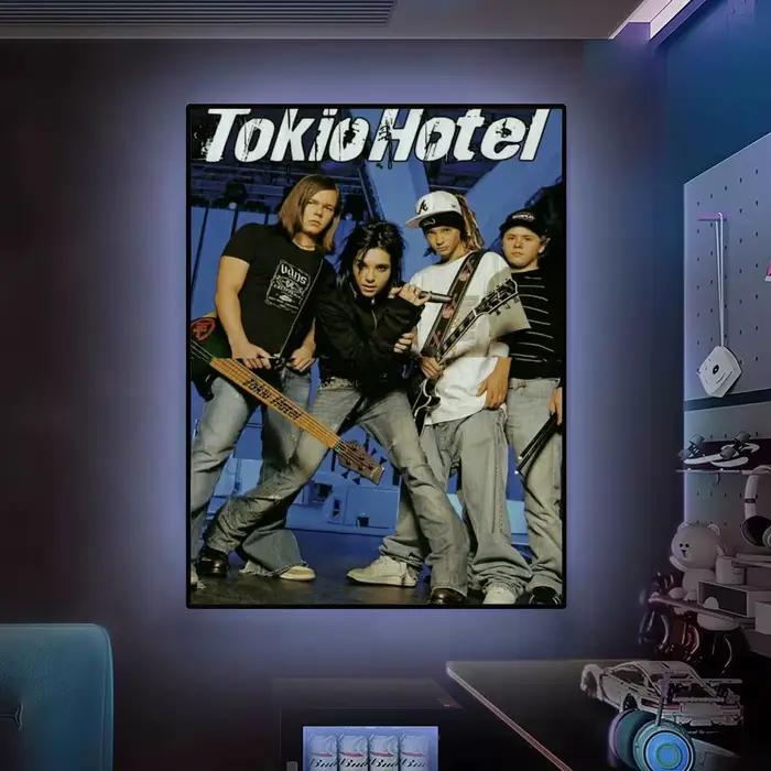 Affiche du groupe de rock Tokio Hotel, décoration murale polyvalente HD imperméable, auto-adhésive,