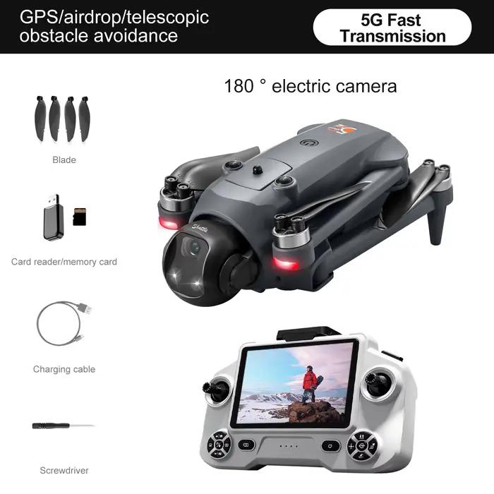 Drone GPS YL059 | Télécommande HD 4,3 pouces avec guidage vocal | Orbite AI à retour automatique