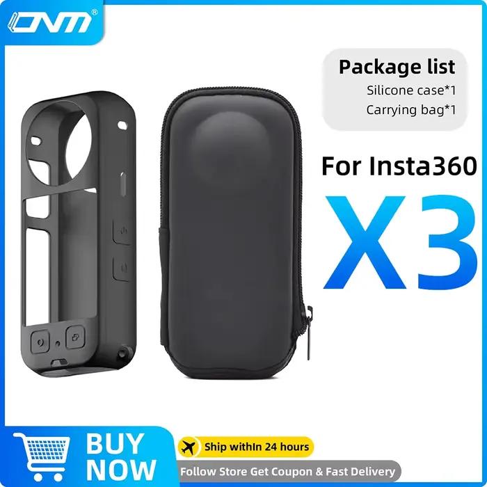 Ensemble d'accessoires pour Insta360 X3 X4 X5 : Protection d'objectif, protection d'écran, sac de ra