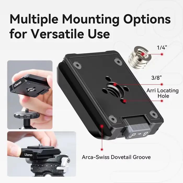 Ulanzi Uka – Kit de plaque et de Base à dégagement rapide, Compatible avec appareil photo DSLR, plaq