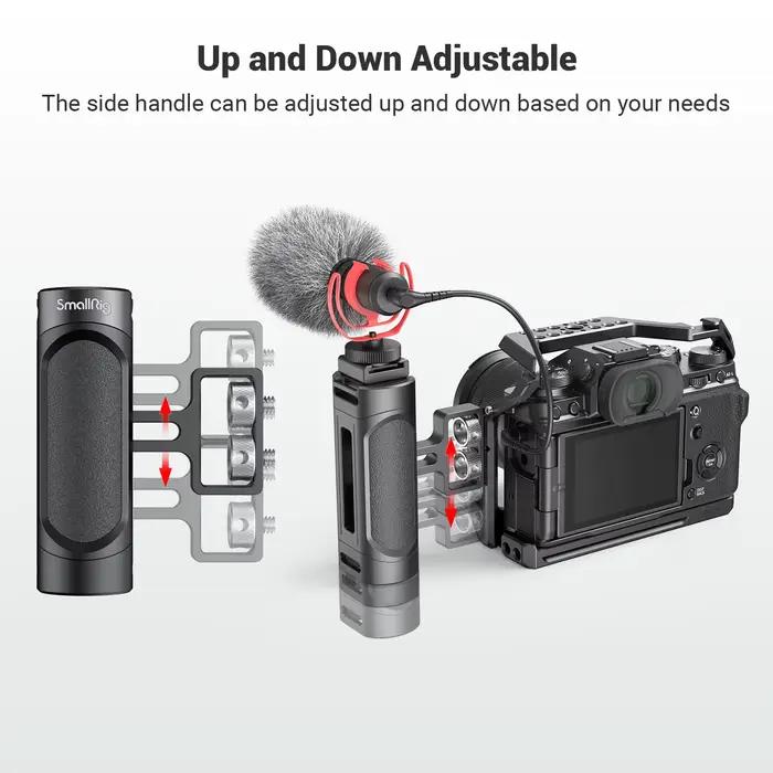 SmallRig – Mini caméra DSLR 1/4, poignée latérale avec deux vis de 2916 à 20 pouces, pour appareil p