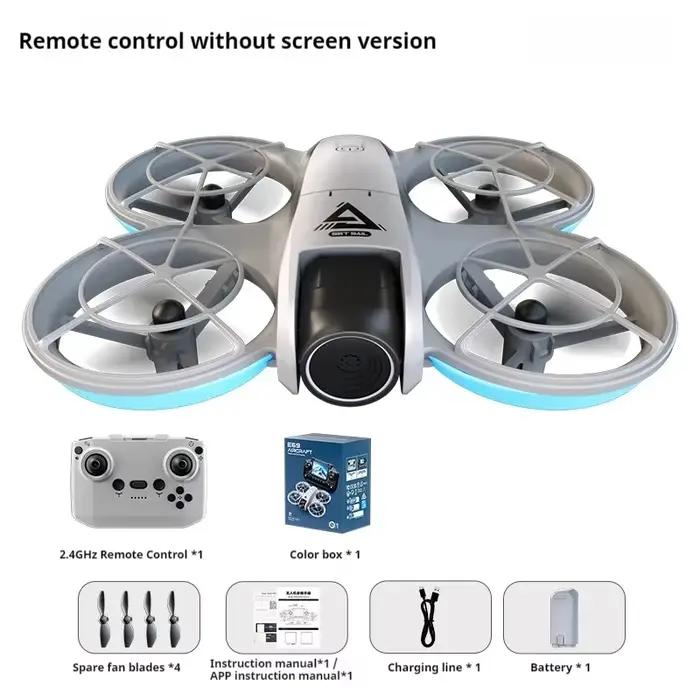 Mini Drone E69 équipé d'un contrôle d'écran, double caméra, avion à flux optique, avion télécommandé