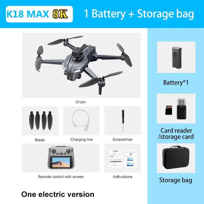 Nouveau Drone K18 MAX 8K avec Caméra 360° 2026 ° Drone avec évitement d'obstacles, prise de vue pa