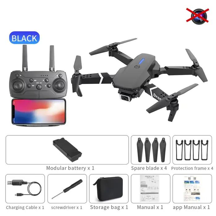 Drone RC miniature professionnel E88 à vente chaude, caméra 4K, FPV, Wifi, télécommande, jouets pour