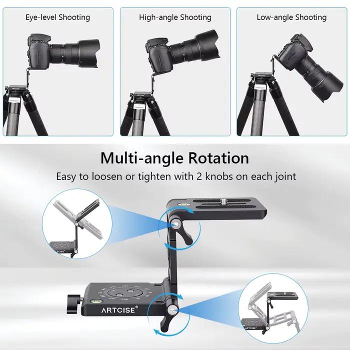 ARTCISE-Tête de trépied ZH10 améliorée Z-Flex Tilt Folading en alliage d'aluminium, gardien 360 ° av