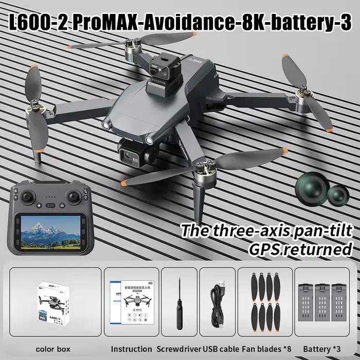 Drone GPS Professionnel Lenovo L600-2 MAX avec Double Caméra 8K, Nouveau, Portée 5KM, Nacelle 3 Axes