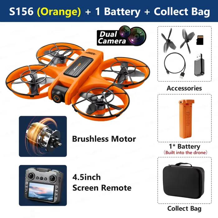Drone AXNEN S156 8K HD 360 ° Caméra double grand angle avec WiFi 5G FPV, écran de drone, télécomma