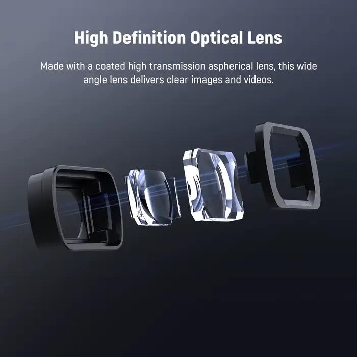 NEEWER Objectif grand angle 0,75X compatible avec DJI OSMO Pocket 3 FOV étendu de 108 ° Objectif d