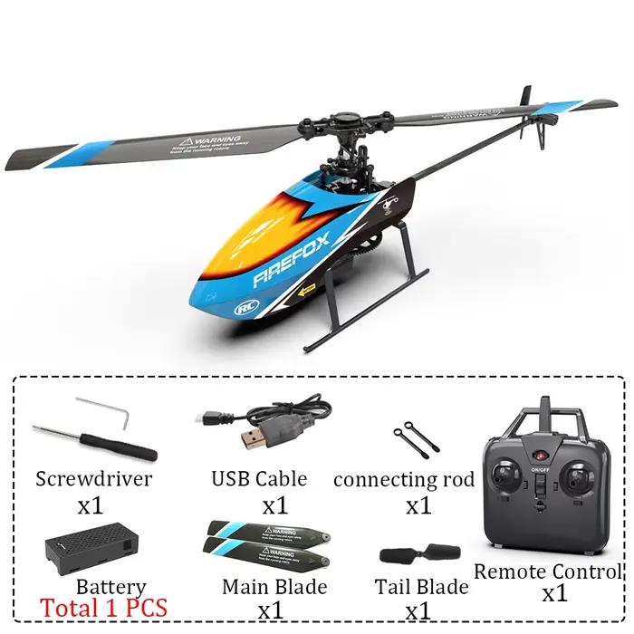 Hélicoptère RC Stable automatique RTF pour débutant, 2.4G, 4 canaux, hélice unique sans aileron E129