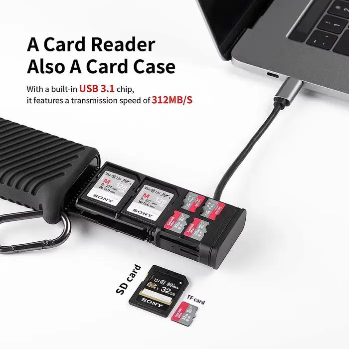 PGYTECH CreateMate lecteur de carte haute vitesse et boîtier SD TF SIM double emplacement transfert