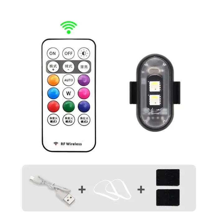 1-6PCS Feux stroboscopiques LED sans fil pour drone, moto, voiture, vélo, lumière d'avertissement té