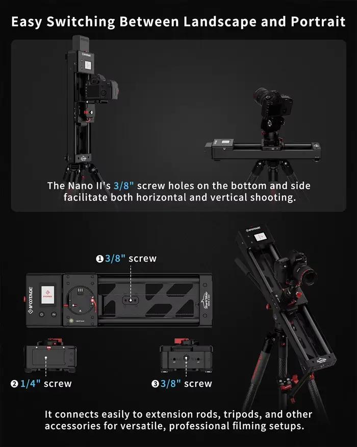 IFOOTAGE Shark Slider Nano II 660, curseur de caméra motorisé 26" charge utile 15,4 lb, version long