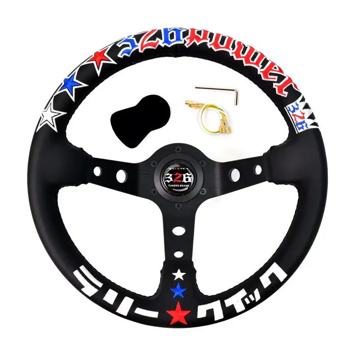 Volant de jeu de course Sim en cuir et alliage d'aluminium, pièces intérieures modifiées pour voitur