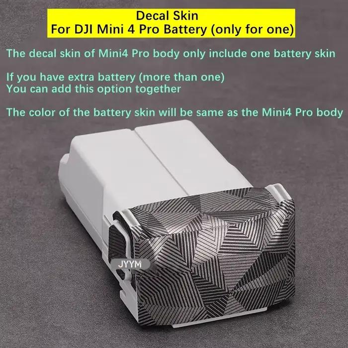 Autocollant de protection pour drone DJI Mini 4 Pro, film vinyle anti-rayures, revêtement protecteur