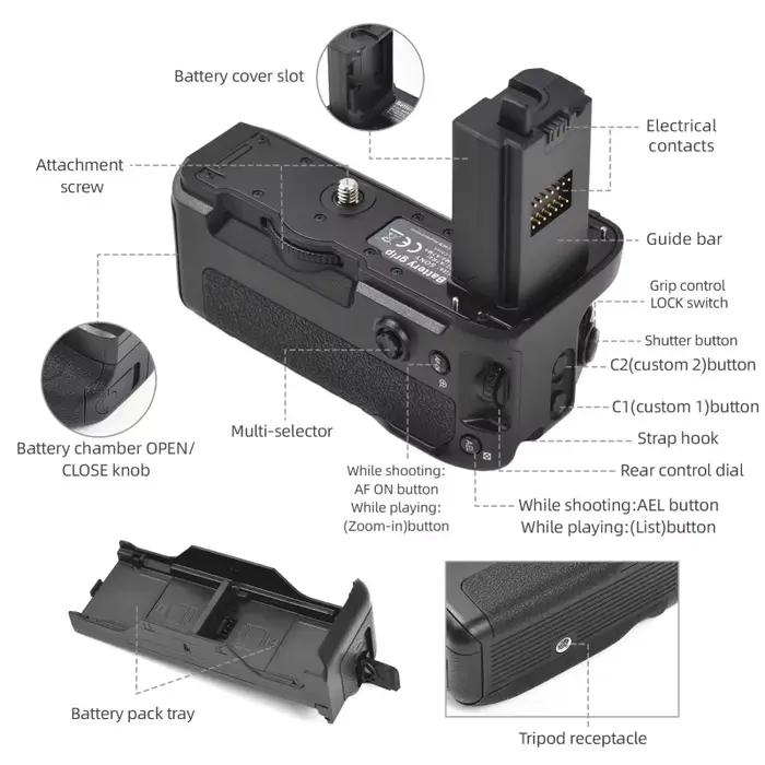 Support de poignée de batterie vertical VG-C4EM avec fentes de batterie pour touristes, Sony A9 II,