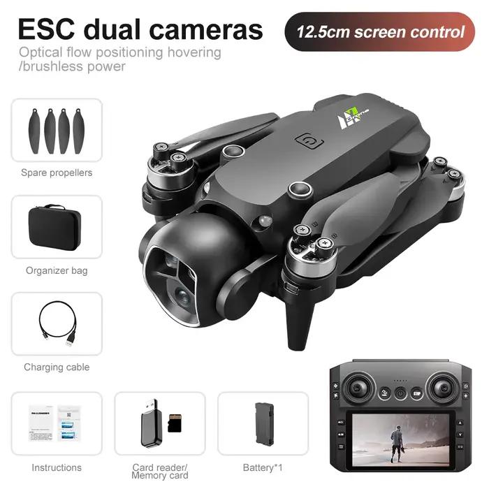 Drone M7, équipé d'un grand écran, caméra de stabilisation d'image électronique HD 5G et quaddc télé
