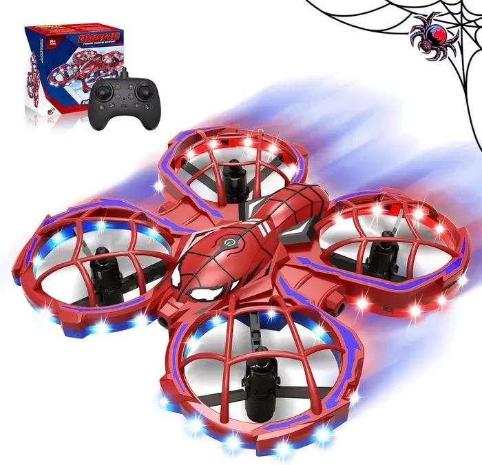 Mini Drone Spider Modes 3 vitesses rouge, évitement d'obstacles, Mode sans tête, entraînement de vol