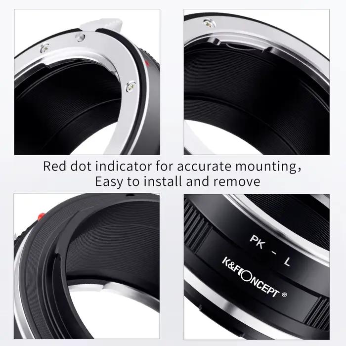 Adaptateur d'objectif d'appareil photo K&F CONCEPT PK-L pour objectif Pentax K PK vers boîtier d'app
