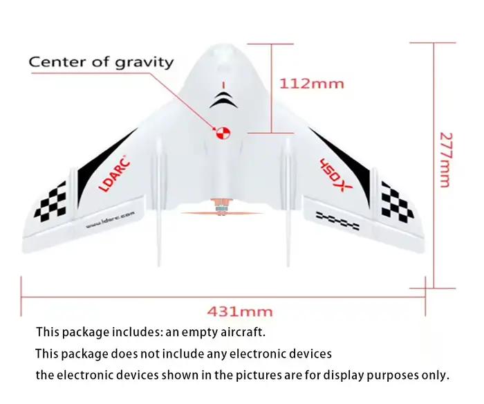 Avions RC FPV en mousse EPP 450X V2 avec envergure de 431 mm, kit d'ailes volantes / PNP FPV/RTF, dr