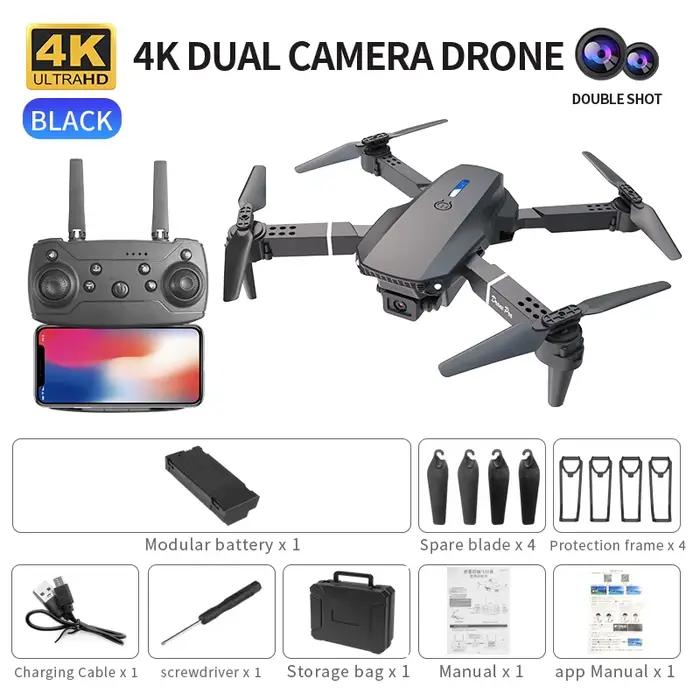 Drone professionnel E88 PRO avec écran, caméra HD 8K, WiFi FPV, pliable, quadrirotor RC, hélicoptère