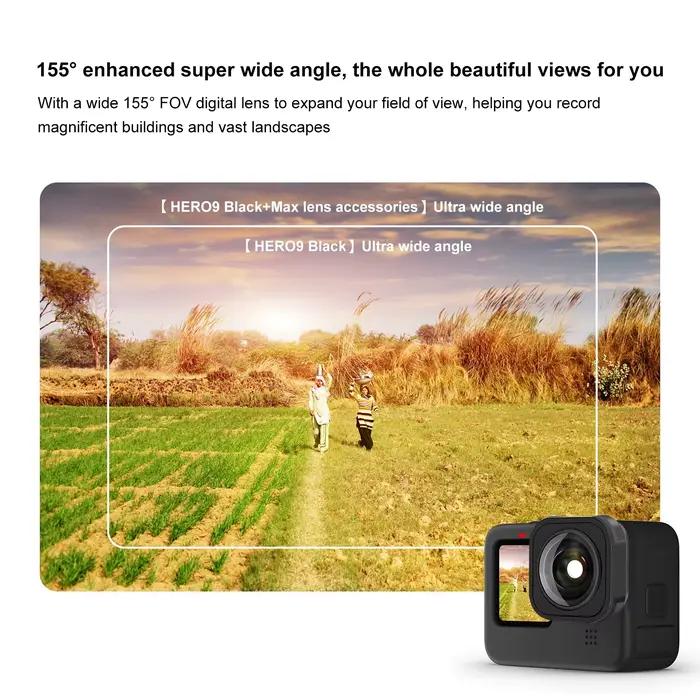 Objectif grand Angle PULUZ Max Mod pour GoPro Hero13 noir/ Hero12 noir/ HERO11 noir/ HERO10 noir/ HE