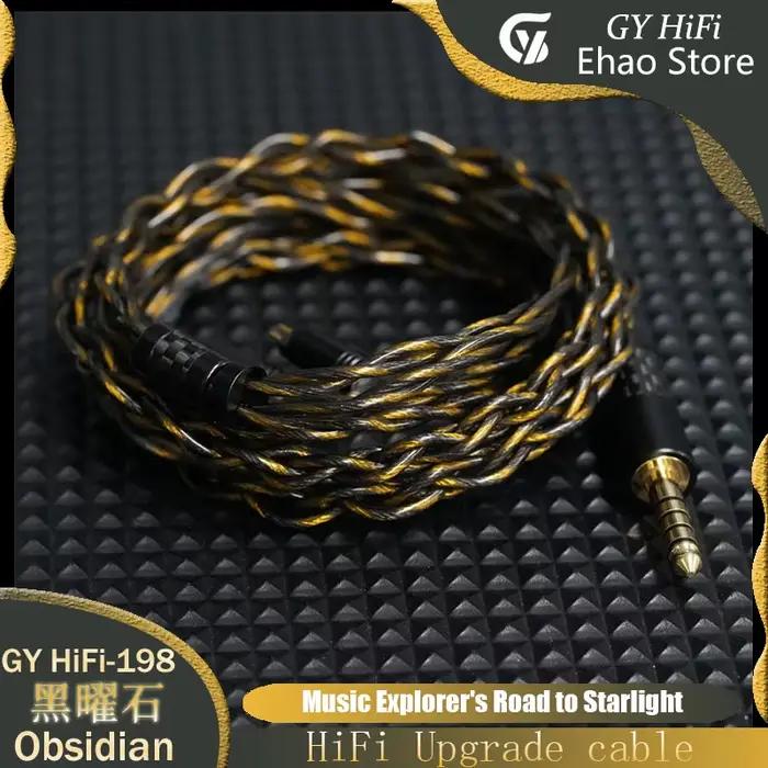 GY HiFi-198 obsidienne 7N OCC plaqué or + câble hybride en graphène immergé dans l'huile 4.4mm 2 bro