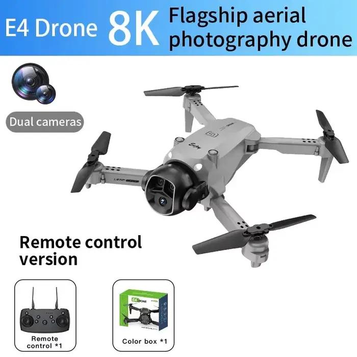 Nouveau Drone E4 télécommande flux optique vol stationnaire 8K HD double caméra avion nouveau jouet
