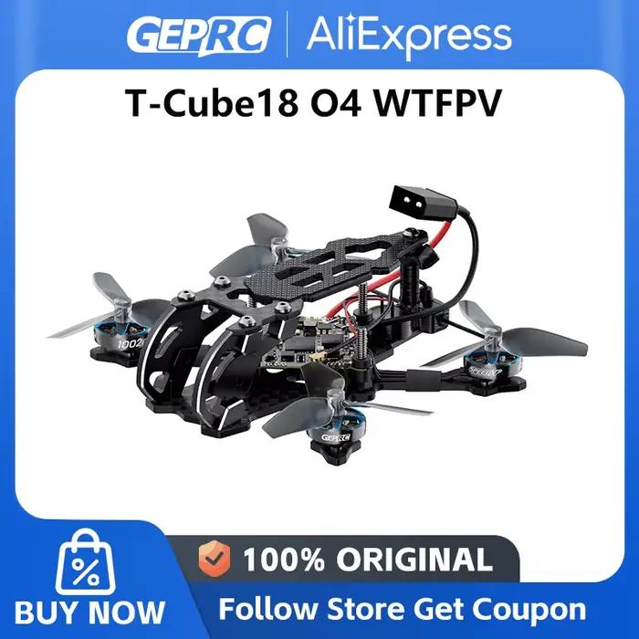 GEPRC t-cube18 O4 WTFPV quadrirotor avec ELRS 2.4G intégré/analogique SPEEDX2 1002 18000KV 1.8 pouce