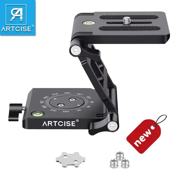 ARTCISE-Tête de trépied ZH10 améliorée Z-Flex Tilt Folading en alliage d'aluminium, gardien 360 ° av