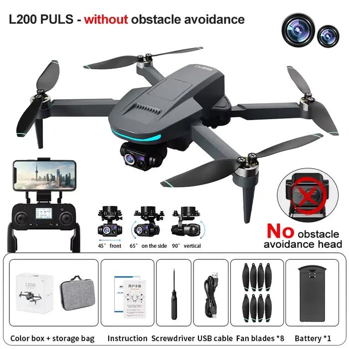 Drone GPS L200 Plus avec caméra HD professionnelle 4K, nacelle 3 axes, évitement d'obstacles en opti