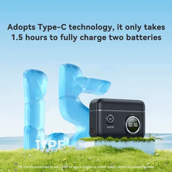 Chargeur d'appareil photo LLANO NP-W126s, double port de charge, affichage LED avec fonction de stoc