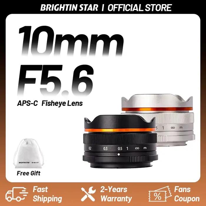 Objectif d'appareil photo sans miroir grand angle fisheye Brightin Star 10 mm F5.6 APS-C pour Sony Z