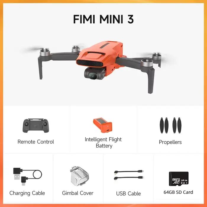 Nouveauté Fimi Mini 3 249g avec caméra à cardan 3 axes 4K 60fps, vidéo nocturne IA, GPS, portée de t