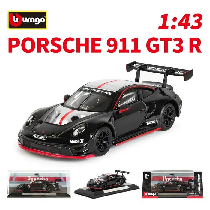 Bburago 1:43 Porsche 911 GT3 R, véhicules miniatures en métal, modèle de collection, voitures de cou