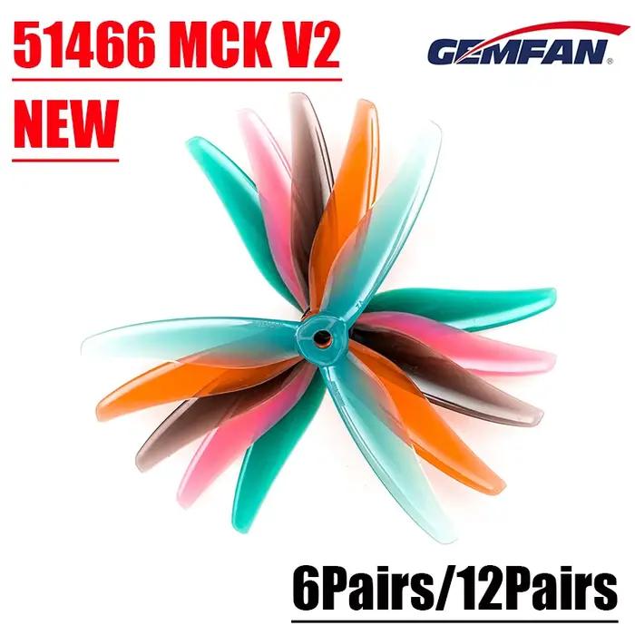 Gemfan-6/12 Paires d'hélices pour moteur de importateur FPV, 51466 MCK V2, 5 pouces, trou M5, 3 héli