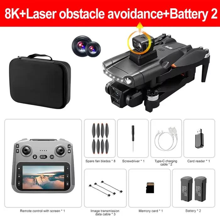 Drone Lenovo V198MAX 8K Professionnel FPV Brushless avec évitement d'obstacles laser, Quadcopter Opt