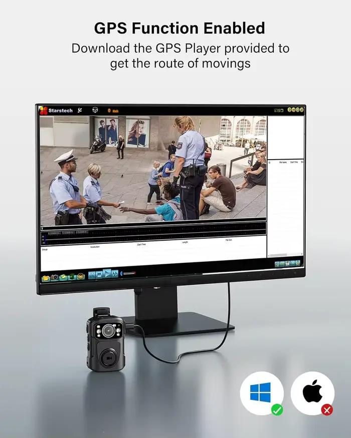 BOBLOV caméra corporelle B4K5 256G 4K IP68 caméra de Police 11 heures enregistrement vidéo Vision no